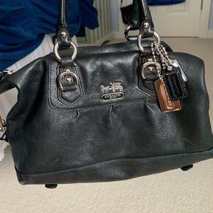 Black leather Coach purse